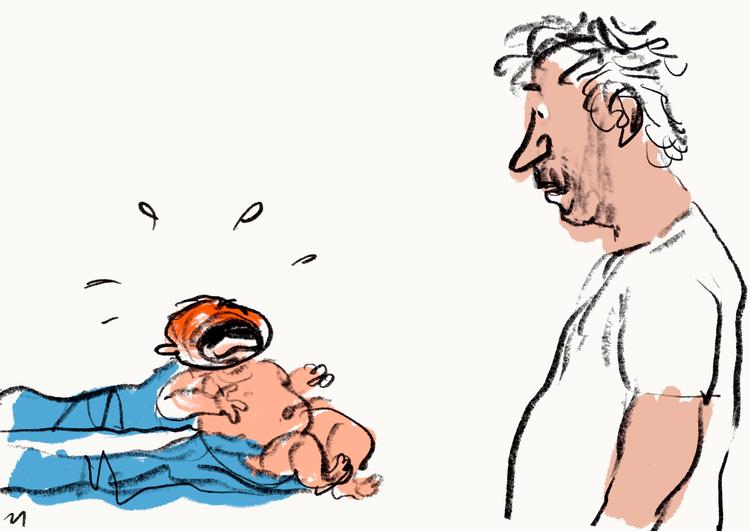 »Jeg er slet ikke modig nok til at passe på et barn, tænker jeg indimellem. Jeg er ikke klar til at blive far – jeg er jo nærmest endnu et barn selv. Hvad med spontaniteten og det frie liv? Hvad har jeg overhovedet at give et barn?«, skriver Nicklas Hansen, der er sektionsleder og kommende far.  Foto: Mette Dreyer/POLITIKEN