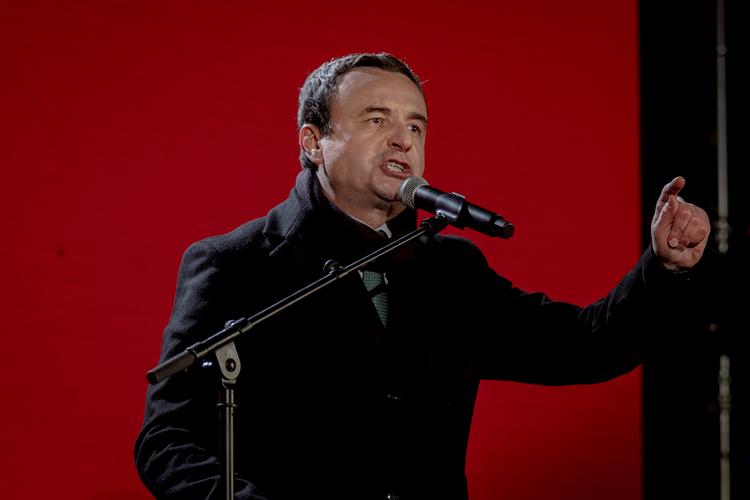 Regeringspartiet Vetevendosje med premierminister Albin Kurti i spidsen står til at blive størst ved palamentsvalget i Kosovo. Foto: Christian Falck Wolff