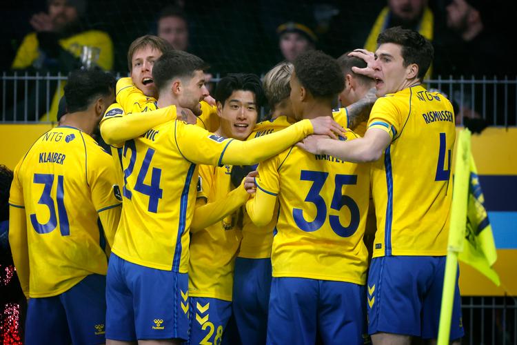 Brøndby fik en formidabel start på anden halvdel af superligasæsonen, da holdet fredag vandt med 4-1 over Viborg på hjemmebane. Foto: Jens Dresling