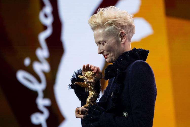 Tilda Swinton tog efter lange overvejelser til Berlinalen for at tale om Gaza, Israel og BDS, selv om hun vidste, at det ville blive upopulært. Foto: Sandra Weller