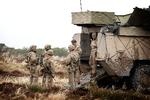 Danmark har behov for langt flere soldater end tidligere til blandt andet opbygning af en tung brigade med 6.000 soldater, der kan udsendes med 30 dages varsel. Her er det soldater til den største artilleriøvelse på dansk jord i 30 år i Oksbøl i 2023. Foto: Jens Dresling