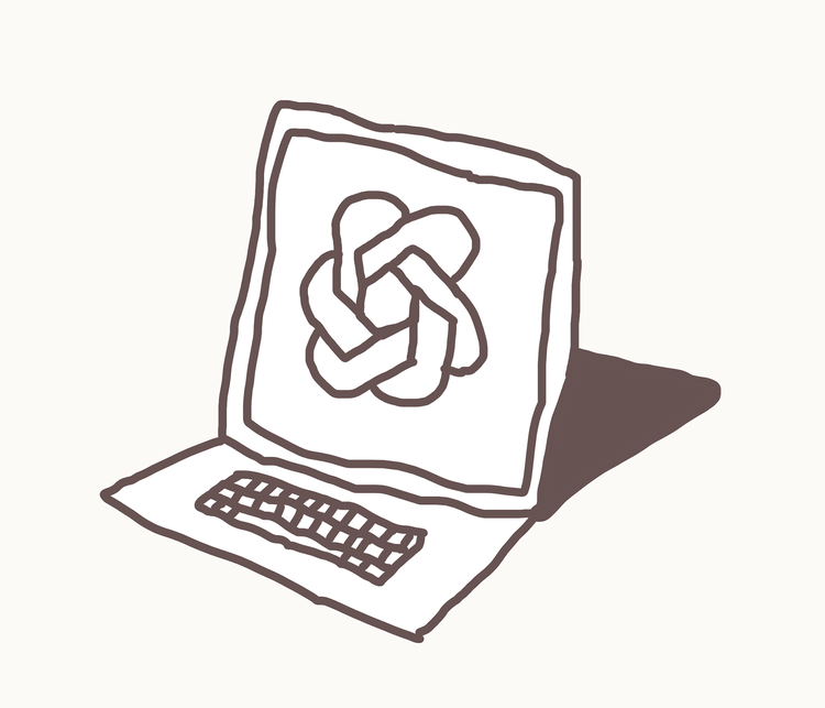 OpenAI, der mest er kendt for ChatGPT, har nu lavet en kunstig intelligens, der kan skrive fiktion. Tegning: Philip Ytournel