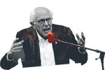 Den 83-årige senator Bernie Sanders har haft succes med at mobilisere vælgere imod rigmandsvældet i form af sin ‘Fighting Oligarchy’-turné. Fotocollage: Mads D'Alterio Djervig. Originalfoto: Scott Olson, Chip Somodevilla