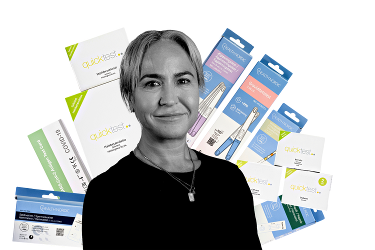 Næstformand i Dansk Selskab for Almen Medicin Maria Krüger bliver meget overrasket, da Politiken fremlægger et udvalg af de selvtests, man kan købe i Danmark, for hende. Foto: Pressefoto, Miriam Dalsgaard