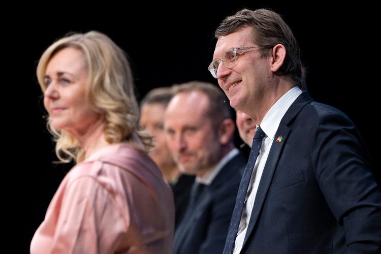 På Kommunalpolitisk Topmøde i Aalborg var der partilederdebat, hvor Troels Lund Poulsen (V) gav udtryk for, at prioriteringen af forsvaret betyder, at der er andre ting, der ikke kan prioriteres lige så højt. Foto: Bo Amstrup/Ritzau Scanpix
