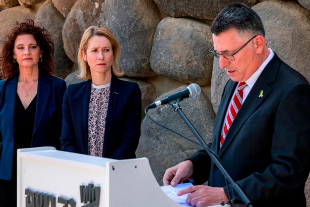 EU's udenrigschef Kaja Kallas på det fælles pressemøde med Israels udenrigsminister Gideon Saar mandag i Jerusalem. Foto: Menahem Kahana/Ritzau Scanpix