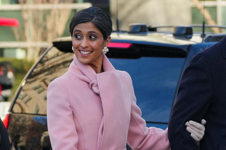 Usha Vance, der er den amerikanske vicepræsident JD Vances hustru, rejser på torsdag til Grønland bl..a. for at overvære et hundeslædevæddeløb i byen Sisimiut. Foto: Jeenah Moon/Ritzau Scanpix