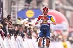 Mads Pedersen havde rigtig gode ben, da han kørte 52 af de i alt 250 kilometer i Gent-Wevelgem solo. Foto: Jasper Jacobs/Ritzau Scanpix