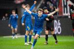Brøndbys angriber Mathias Kvistgaarden scorede kampens første mål i sejren over FCM. Foto: Bo Amstrup/Ritzau Scanpix