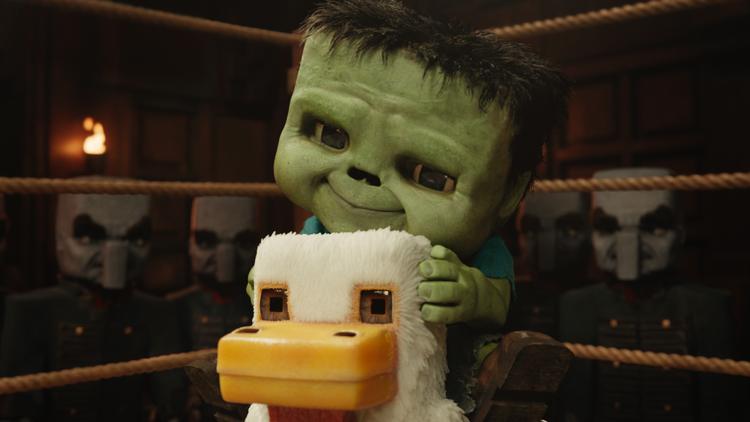 Det er denne 'Chicken Jockey', der får biografgæsterne til at gå amok i biografsalene og råbe »Chicken Jockey« og kaste med popcorn og sodavand. Foto: Warner Bros.