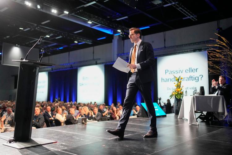 Partiformand Alex Vanopslagh da Liberal Alliance afholdt landsmøde i DGI Huset i Vejle lørdag den 29. marts 2025. Foto: Claus Fisker/Ritzau Scanpix