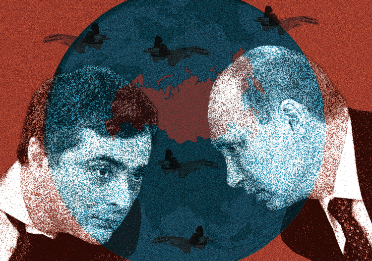 Illustration: Karina Kofoed. Originalfoto: Alexei Nikolsky/RIA Novosti Kremlin via AP 