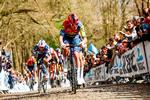 Aldrig har chancerne for en dansk sejr i Paris-Roubaix været større. For to uger siden vandt Mads Pedersen Gent Wevelgem (billedet), og sidste uge blev han nummer to i Flandern Rundt. Foto: David Pintens/Ritzau Scanpix