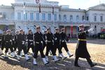 Litauiske soldater på parade foran præsidentpaladset i Vilnius. Arkivfoto: Mindaugas Kulbis