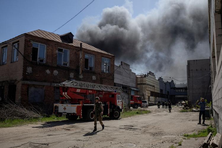 Rusland fortsætter sine angreb mod Ukraine som her i Kharkiv forleden. Foto: Marko Djurica/Ritzau Scanpix