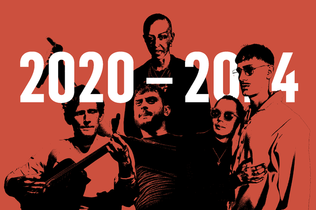 Sulka, Guldimund, Artigeardit og Tobias Rahim &amp; Andreas Odbjerg er blandt de navne, du kan stemme på fra 2020'erne. Illustration: Kira Bube. Originalfoto: Per Lange, Mads Nissen, Henning Hjorth, Viktor Giessing 