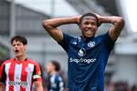 Den 17-årige danske angriber Chido Obi fik debut som starter for Manchester United imod Brentford. Foto: Justin Tallis/Ritzau Scanpix