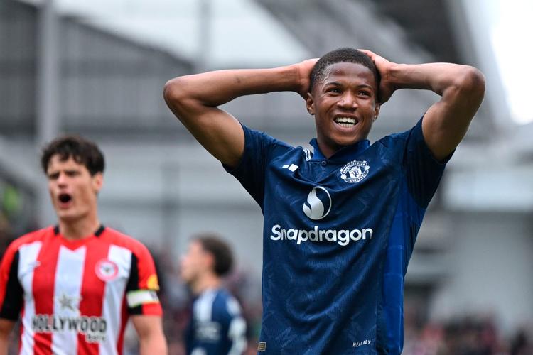 Den 17-årige danske angriber Chido Obi fik debut som starter for Manchester United imod Brentford. Foto: Justin Tallis/Ritzau Scanpix