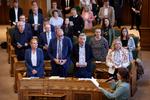 Sangeren Kaya Brüel sang for, da Folketinget mindedes 80-året for befrielsen. Foto: Jens Dresling