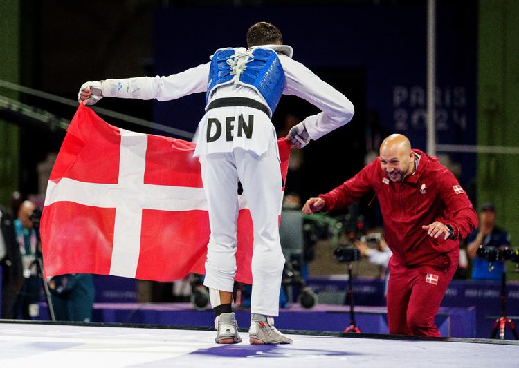 Det duftede af gyldne tider for dansk taekwondo, da Edi Hrnic ved OL i Paris i 2024 vandt bronze. Men siden er forbundet kastet ud i en storm efter udskiftningen af dets sportslige ledelse.  Foto: Tariq Mikkel Khan