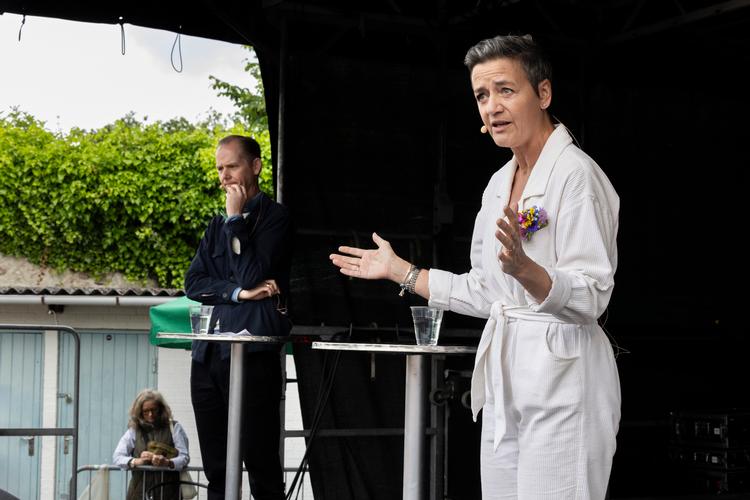 Margrethe Vestager. Klokken 15.00.   Foto: Emil Bay