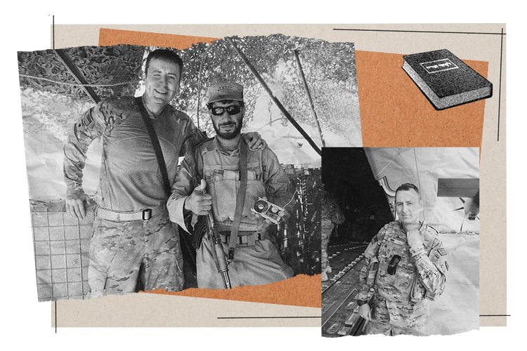 Som soldat i det amerikanske forsvar har Morgan flere gange været udsendt til europæiske lande og to gange til Afghanistan. Collage: Christine Vierø Larsen. Originalfoto: Privat, Finn Frandsen, Freepik
