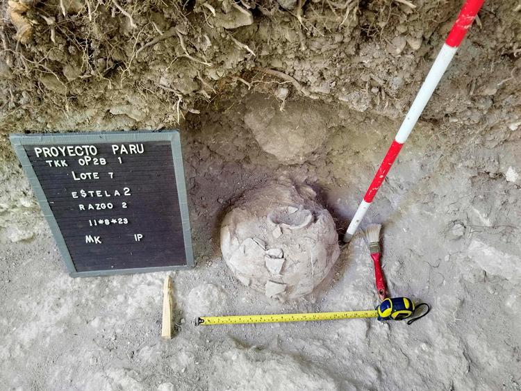 Denne potte er også en del af den maya-landsby, som arkæologer har gravet sig frem til i det nordlige Guatemala. Eksperter mener, at byen har været et ceremonielt hotspot for Mayabefolkningen i området.  Foto: Handout/Ritzau Scanpix