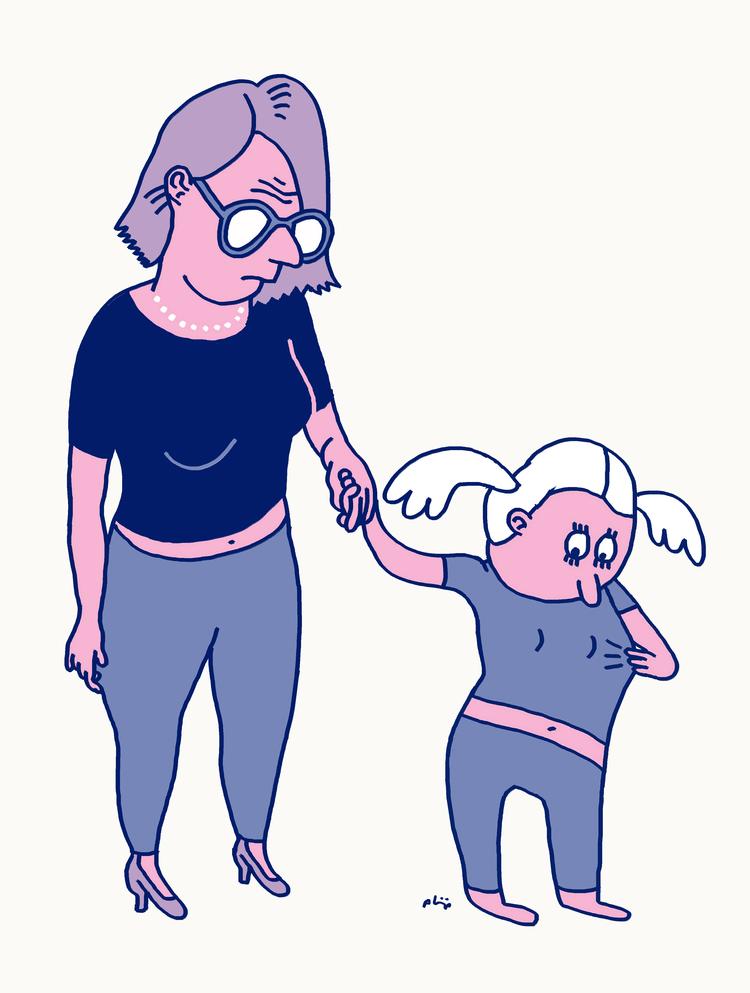 When Nora's six-year-old daughter developed breasts, Nora was overwhelmed with guilt. Had her daughter played with too much Chinese plastic toys, and should she now be put on treatment? Tegning: Philip Ytournel