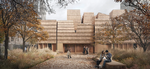 Henning Larsen Architects har tegnet den nye kirkebygning, der kommer til at se sådan ud.  Visualisering: Henning Larsen Architects 