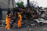 Et droneangreb fra russisk side ramte både hovedstaden Kyiv og beboelsesområder (billedet) og et fødselshospital i Odesa natten til tirsdag. Tretten mennesker blev såret. Foto: Oleksandr Gimanov/Ritzau Scanpix