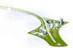 Peberholm ligger midt ude i Øresund, uden offentlig adgang.  Illustration: Tomas Østergren. Grafik: Freepik