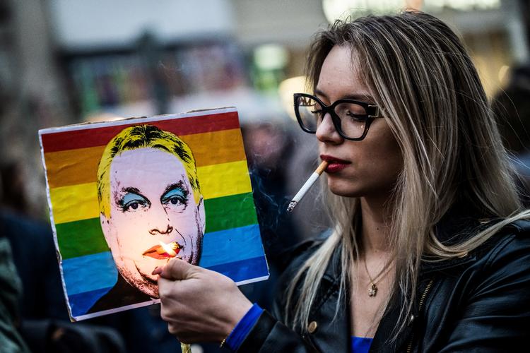 Politiet i Ungarn nedlagde for lidt over en uge siden forbud mod pridemarchen. Foto: Marton Monus/Ritzau Scanpix