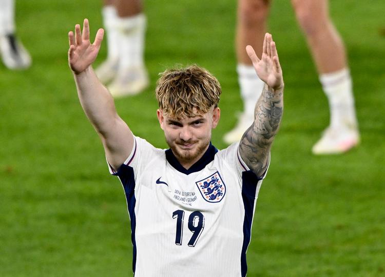Harvey Elliot fra Liverpool scorede for tredje kamp i træk for England i i finalen ved U21-EM, hvor det blev til en 3-2-sejr over Tyskland efter forlænget spilletid. Foto: Radovan Stoklasa/Ritzau Scanpix