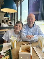 At McDonald's on Randersvej, the family shares a round of nuggets before being picked up by a diplomatic car. Only the father knows what's about to happen. Foto: Privat