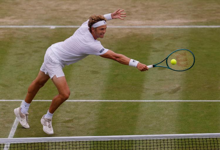 Søndag vandt August Holmgren finalen i en Challenger-turnering i Canada. Billedet er fra årets Wimbledon. Foto: Andrew Couldridge/Ritzau Scanpix