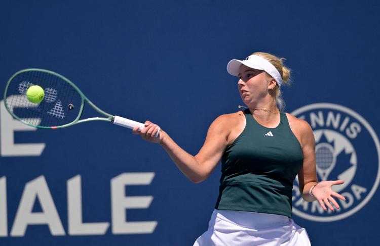 Clara Tauson er videre fra tredje runde ved WTA 1000-turneringen i Montreal efter en knusende sejr i to sæt over ukrainske Yuliia Starodubtseva. Foto: Eric Bolte/Ritzau Scanpix