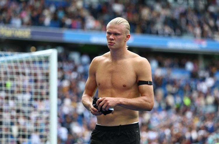 Soccer Football - Premier League - Brighton &amp; Hove Albion v Manchester City - The American Express Community Stadium, Brighton, Britain - August 31, 2025 Manchester City's Erling Haaland looks dejected after the match Action Images via Reuters/Matthew Childs EDITORIAL USE ONLY.NO USE WITH UNAUTHORIZED AUDIO, VIDEO, DATA, FIXTURE LISTS, CLUB/LEAGUE LOGOS OR 'LIVE' SERVICES. ONLINE IN-MATCH USE LIMITED TO 120 IMAGES, NO VIDEO EMULATION.NO USE IN BETTING, GAMES OR SINGLE CLUB/LEAGUE/PLAYER PUBLICATIONS. PLEASE CONTACT YOUR ACCOUNT REPRESENTATIVE FOR FURTHER DETAILS.. Foto: Matthew Childs/Ritzau Scanpix