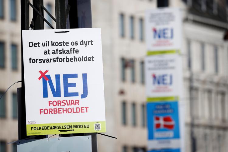Folkebevægelsen mod EU var senest aktiv i forbindelse med folkeafstemningen i 2022 om afskaffelsen af forsvarsforbeholdet.  Foto: Jens Dresling
