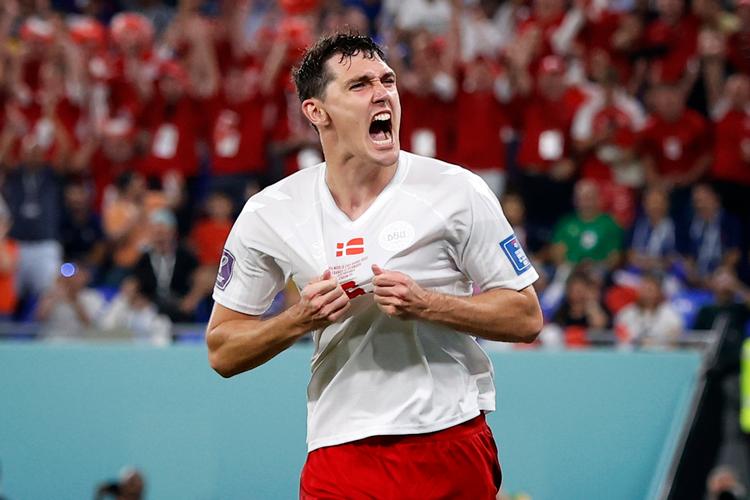 Til VM i Qatar i 2022 scorede Andreas Christensen Danmarks eneste mål, da han udlignede til 1-1 mod Frankrig.  Foto: Jens Dresling