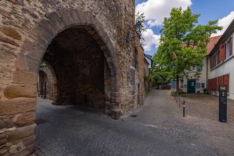 En gammel bymur omgiver Freinsheim et par kilometer fra Deutsche Weinstraße og gemmer bindingsværk, brosten og top idyl. Foto: Pfalz Touristik