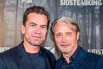 Nikolaj Lie Kaas og Mads Mikkelsen til gallapremieren på Anders Thomas Jensens 'Den sidste viking' i Imperial i København. Foto: Emil Nicolai Helms/Ritzau Scanpix