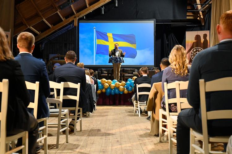 Sverigedemokraterne går frem i de svenske meningsmålinger. Nu får de input fra et par tænketanke med Tidö 2.0. Foto: 12046 Oscar Olsson/tt/Ritzau Scanpix