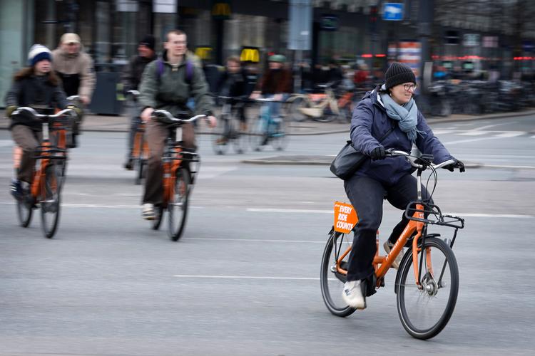 Turister fik en gratis cykeltur, hvis de eksempelvis ankom til København med tog. Det var et meget populært tiltag. Foto: Jens Dresling