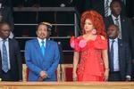 Camerouns præsident, Paul Biya, sammen med sin hustru, Chantal Biya, ved en parade i Yaounde sidste år. Foto: -/Ritzau Scanpix
