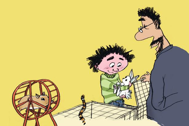 Vitello må få et kæledyr. Tegning: Niels Bo Bojesen