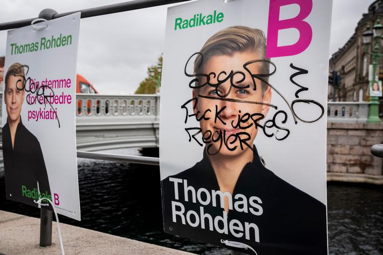 Landets politikredse har fået 54 anmeldelser om hærværk mod valgplakater frem til 29. oktober. Foto: Sebastian Elias Uth/Ritzau Scanpix