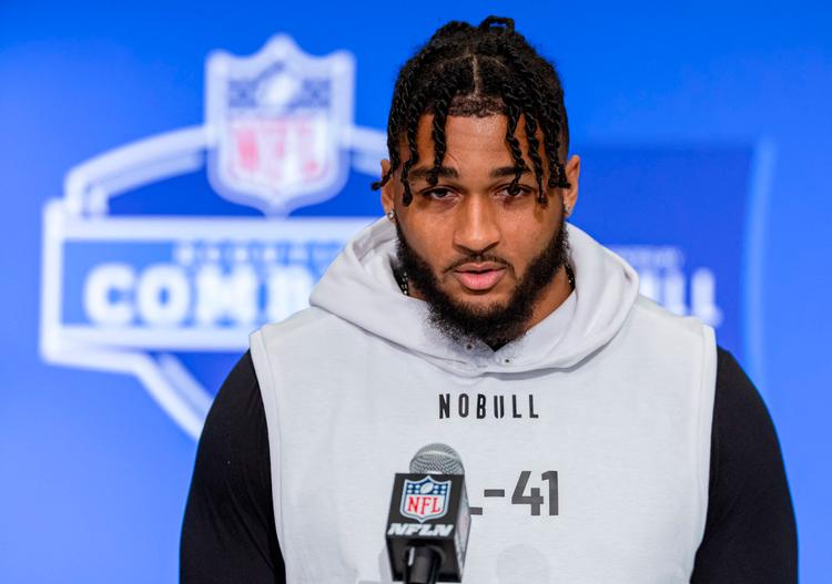 Marshawn Kneeland spillede i college for Western Michigan og blev valgt af Dallas Cowboys i anden runde af NFL-draften i 2024. Foto: Michael Hickey/Ritzau Scanpix