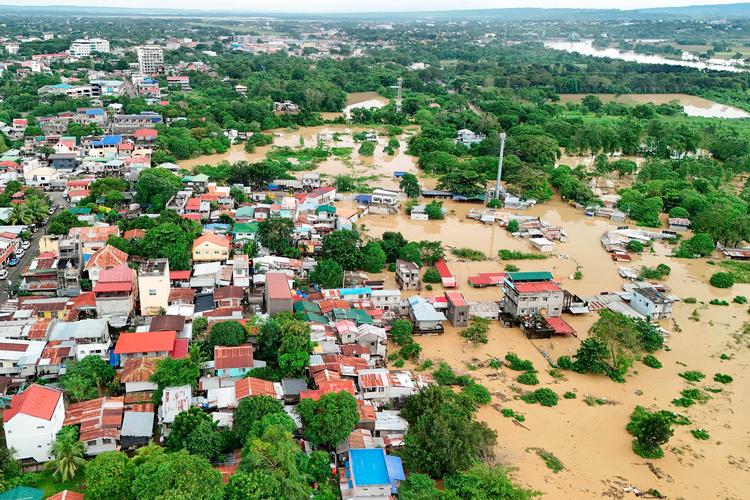 Sådan ser der ud i byen Tuguegarao nord for hovedstaden Manila. Foto: John Dimain/Ritzau Scanpix