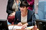 Ine Eriksen Søreide har markeret sig som en klar tilhænger af EU og en stor støtte af Ukraine. Nu skal hun lede Høyre. Foto: John Minchillo/Ritzau Scanpix