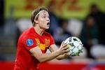 11 dage efter at have modtaget, videresendt og slettet den strafbare video spillede Andreas Schjelderup for FC Nordsjælland mod Silkeborg i Superligaen. Arkivfoto:  Jens Dresling